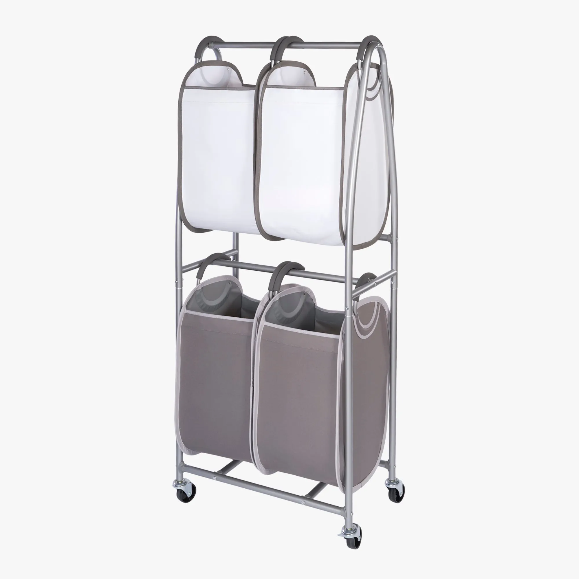 2-Tier Rolling Quad Laundry Sorter