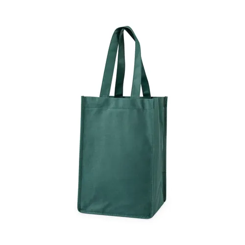 4 Bottle Non Woven Tote in Green by True