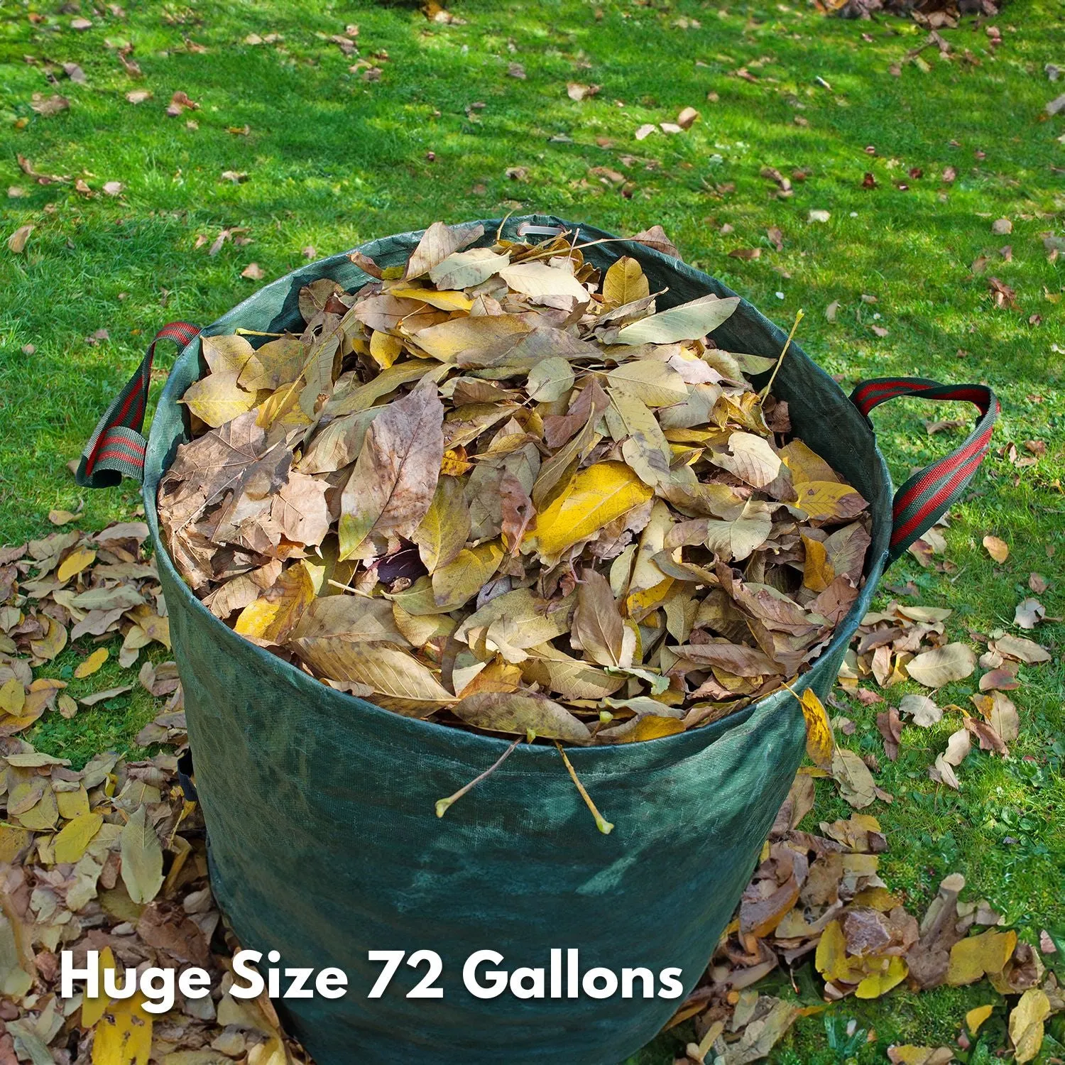 72-Gal Durable Garden Waste Bags, 3 Pack, Sturdy Handles, NOVEDEN