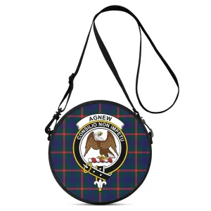 Agnew Tartan Round Satchel Bags with Family Crest