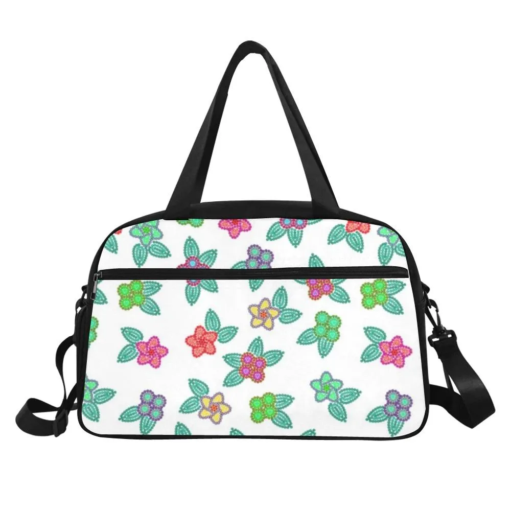 Berry Flowers White Weekend Travel Bag