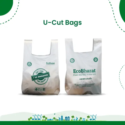 Biodegradable and Compostable U-cut Carry Bags27x30(18pcs)15kgs Capacity