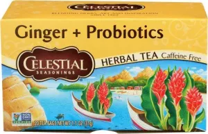 Celestial Seasonings Ginger   Probiotics Tea 20 Bags Box