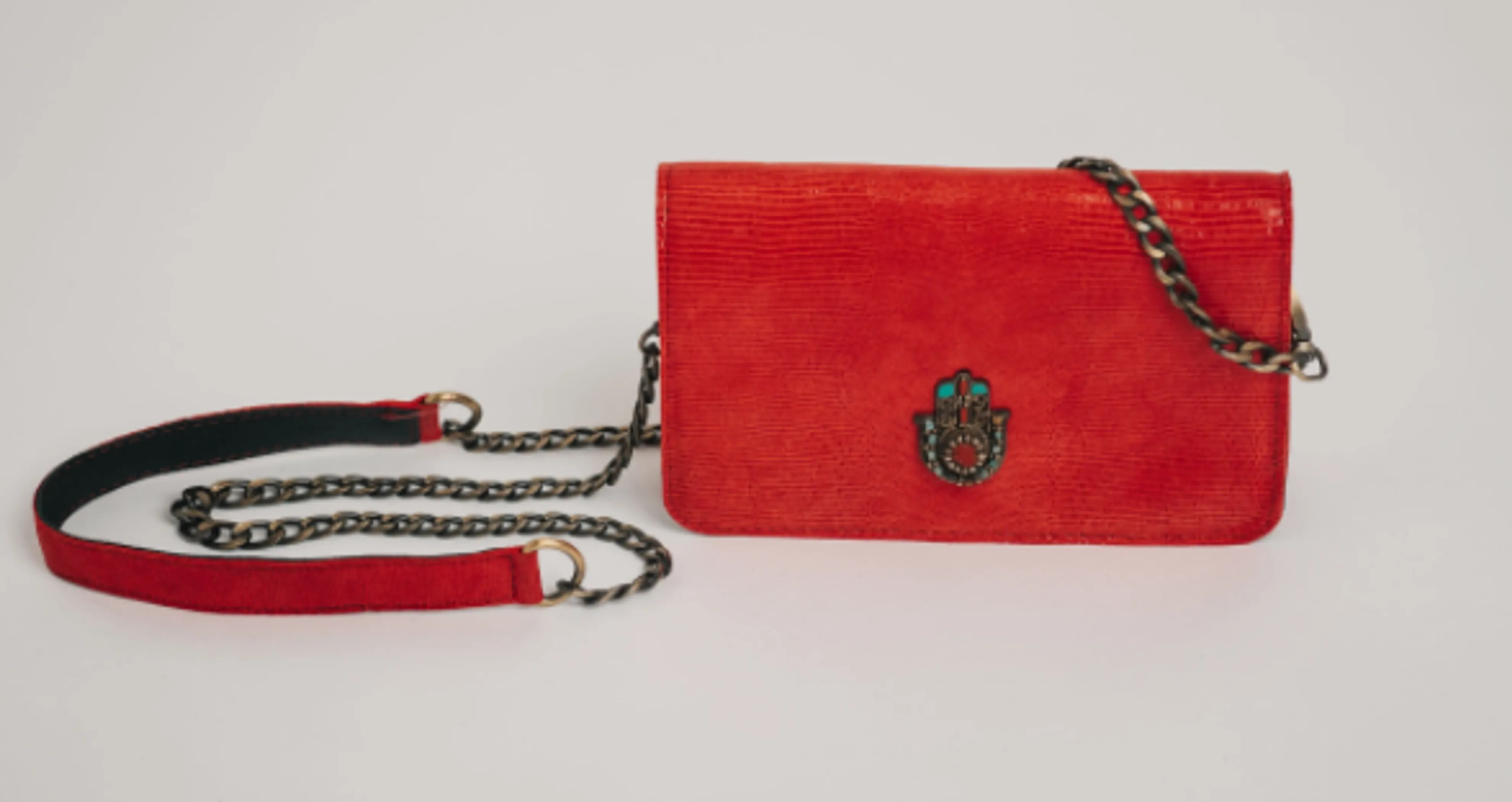 Chain Crossbody Bag - Red