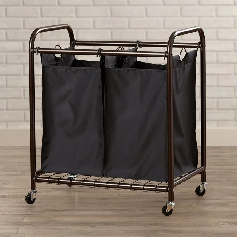 Chiva 2 Bag Rolling Metal Laundry Sorter