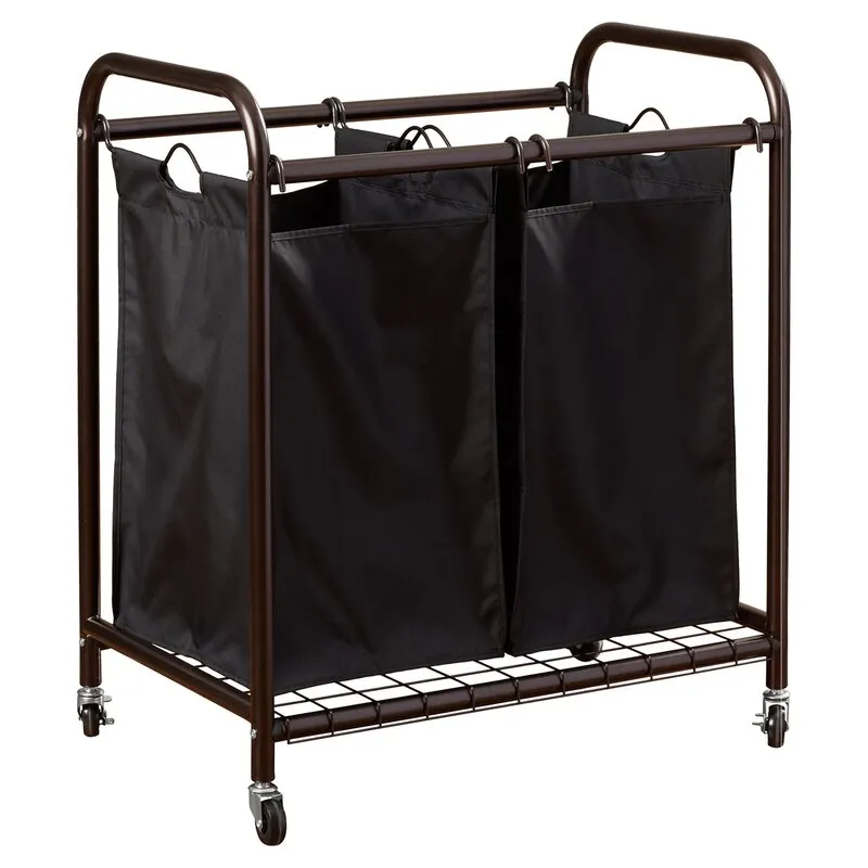 Chiva 2 Bag Rolling Metal Laundry Sorter