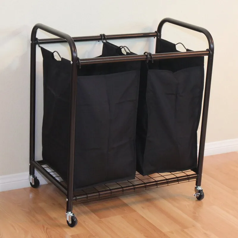 Chiva 2 Bag Rolling Metal Laundry Sorter