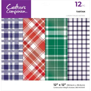 Crafter's Companion Luxury Foiled Acetate Pack 12"X12" Tartan