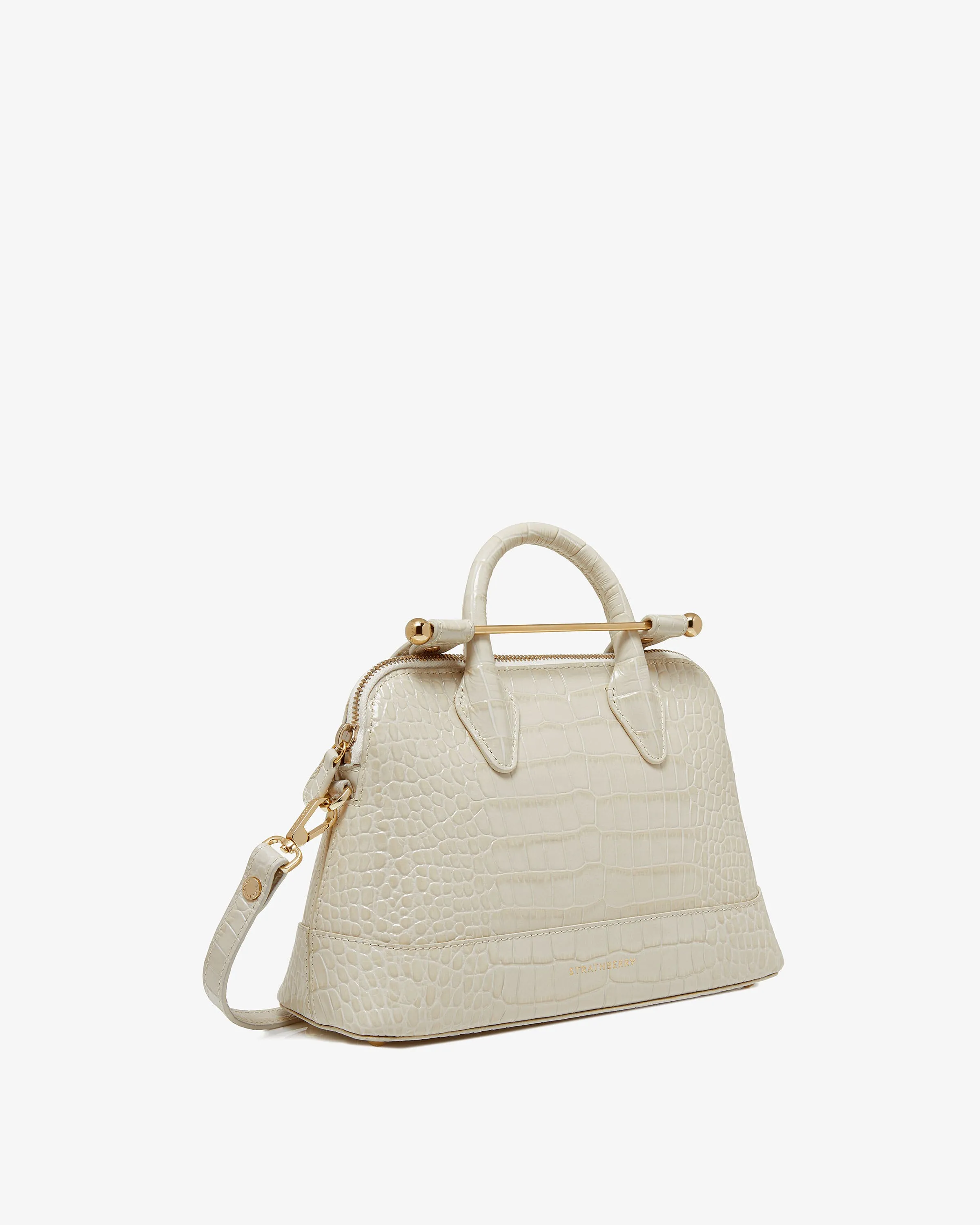 Dome Mini - Croc-Embossed Leather Vanilla