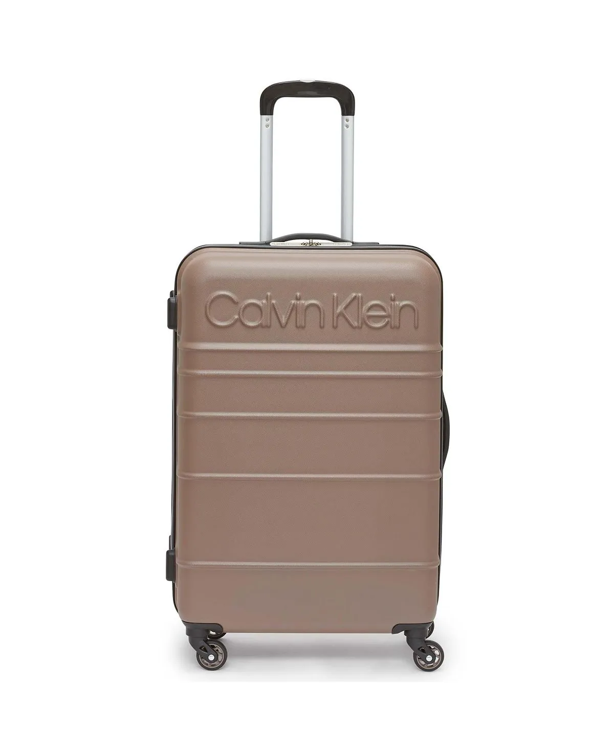 fillmore 3 piece calvin klein hard side suitcase set brown