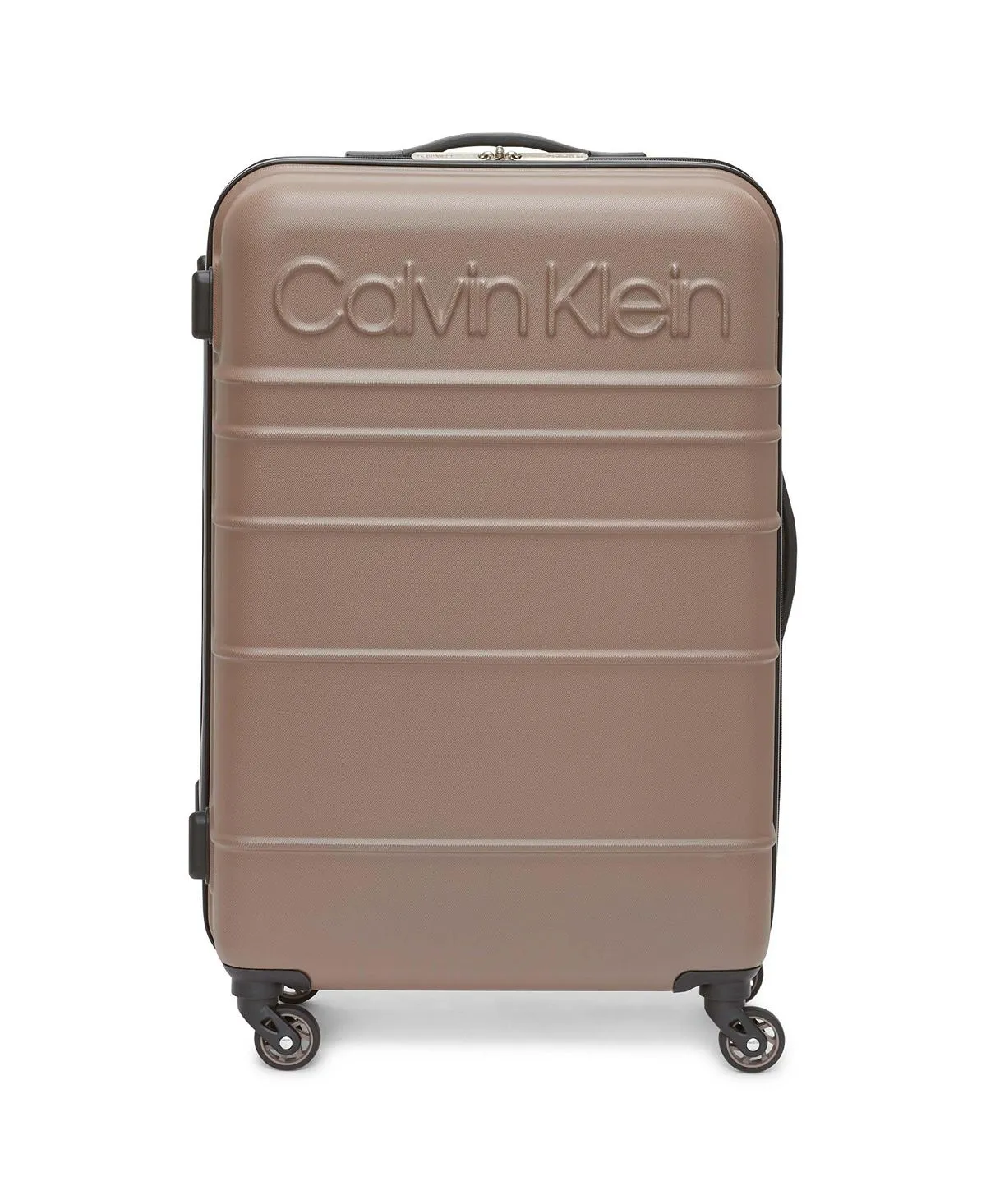 fillmore 3 piece calvin klein hard side suitcase set brown