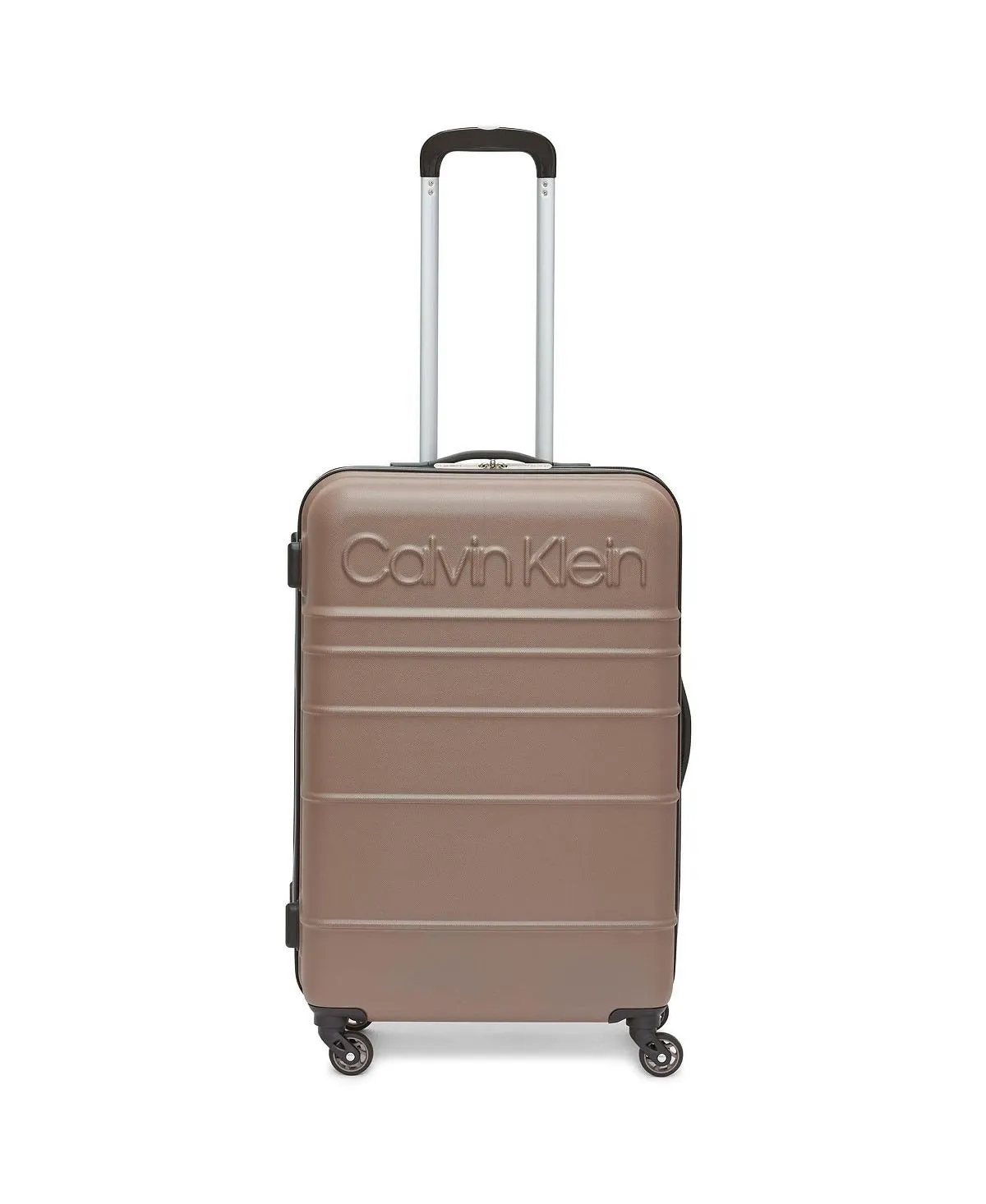 fillmore 3 piece calvin klein hard side suitcase set brown