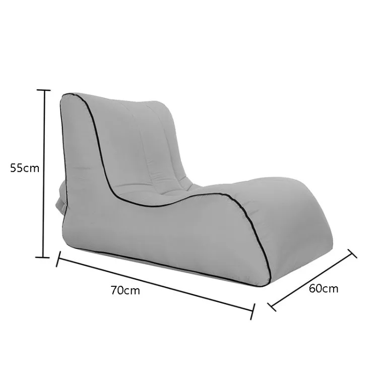 Foldable Inflatable Sofa for Camping, Fishing, and Beach, Single Outdoor Seat, 27.6 x 23.6 x 21.7 inches (Gray)