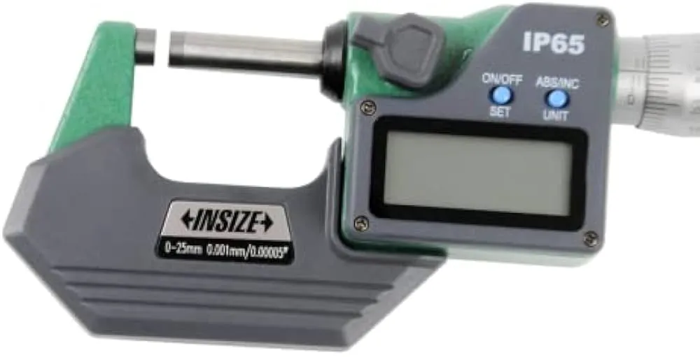 Insize 3108-25A Digital Outside Micrometer 0-25mm Range ±1µm Accuracy IP65 Waterproof