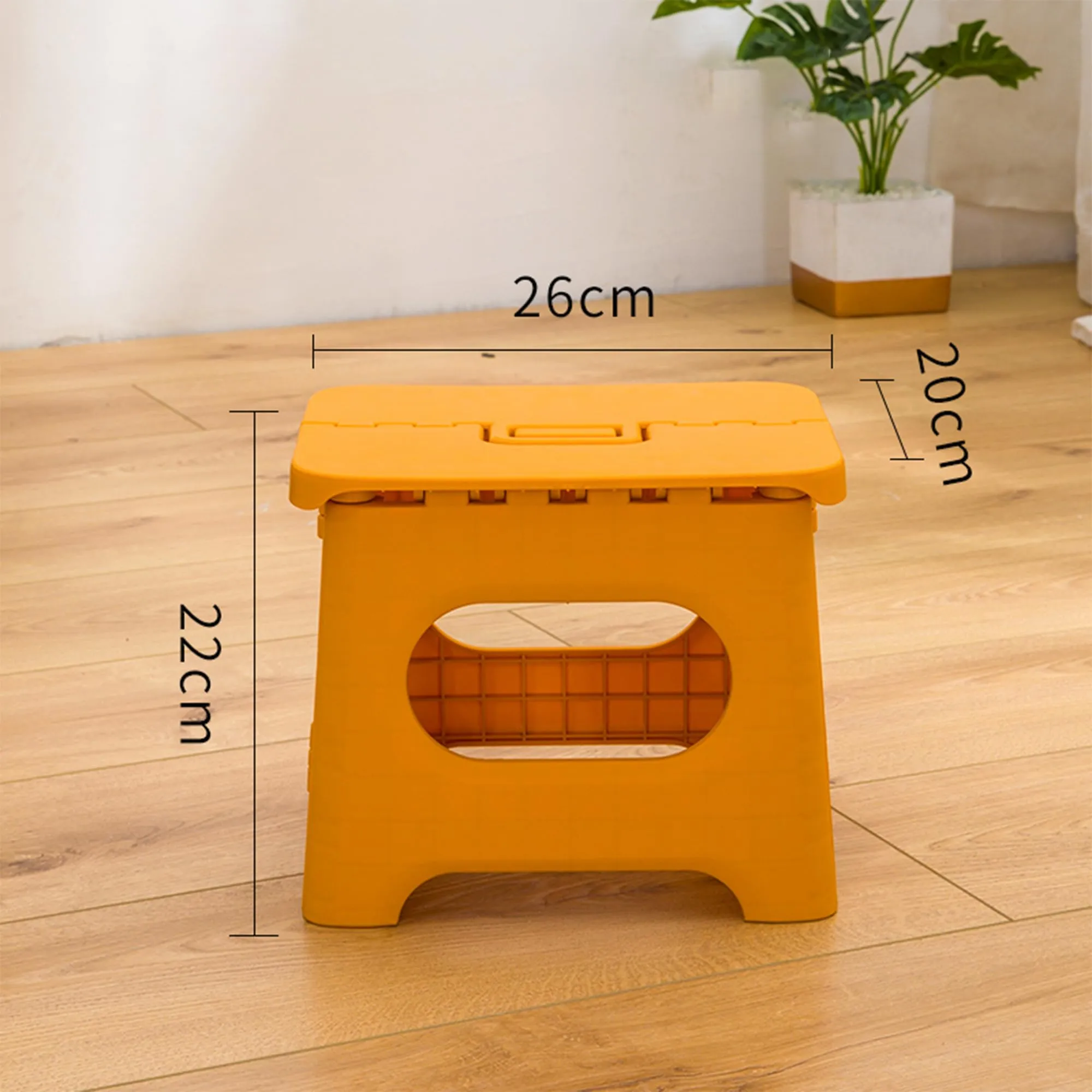 Kuber Industries (Set of 6) Small Folding Stool for Sitting - Plastic Foldable & Portable Step Stool for Kids - Orange