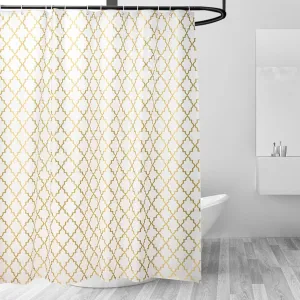 Kuber IndustriesSoft Texture Bath Curtain|Natural Drape Waterproof Shower Curtain 6 Feet|Pack of 2|Gold