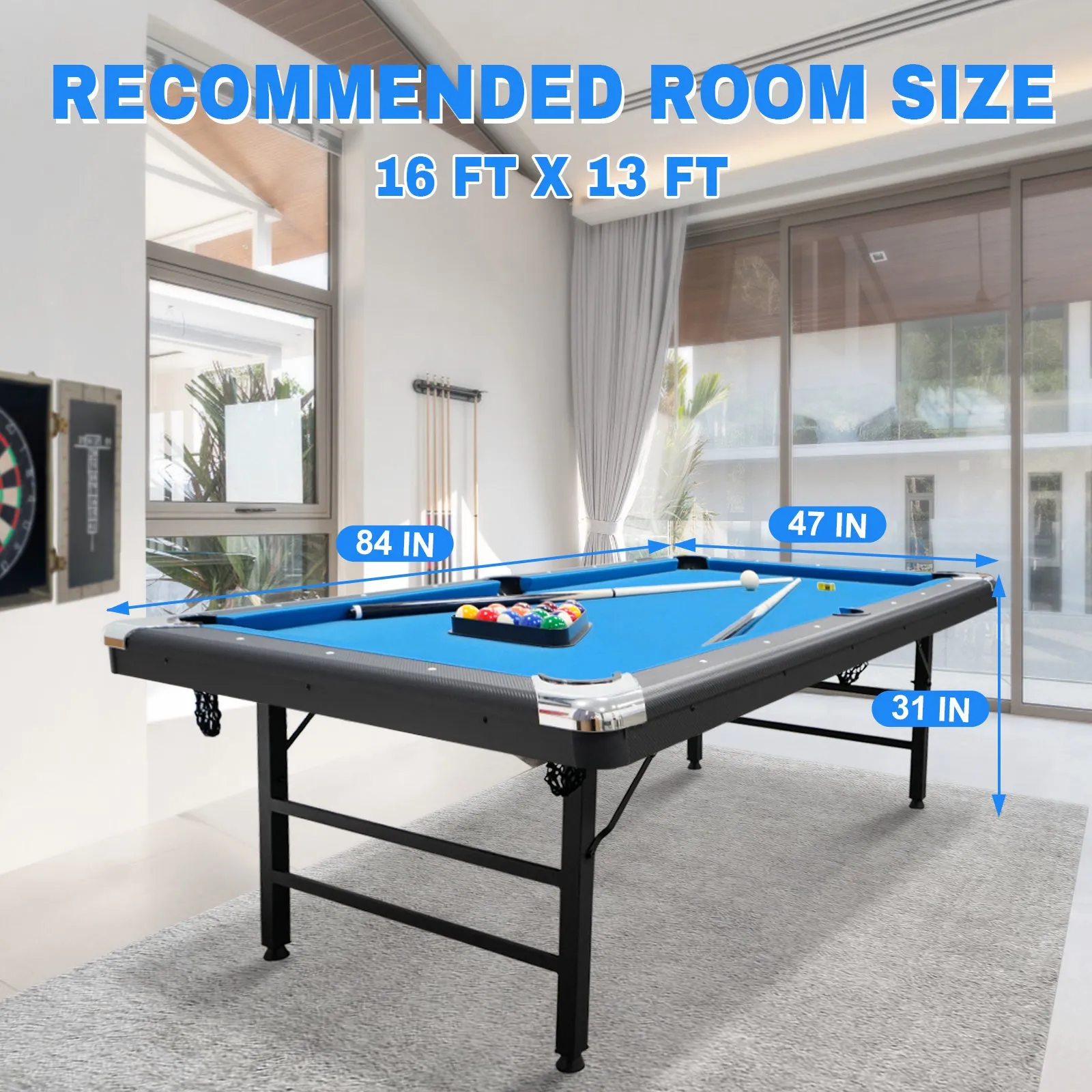 Large Folding Pool Table Set for Family Fun