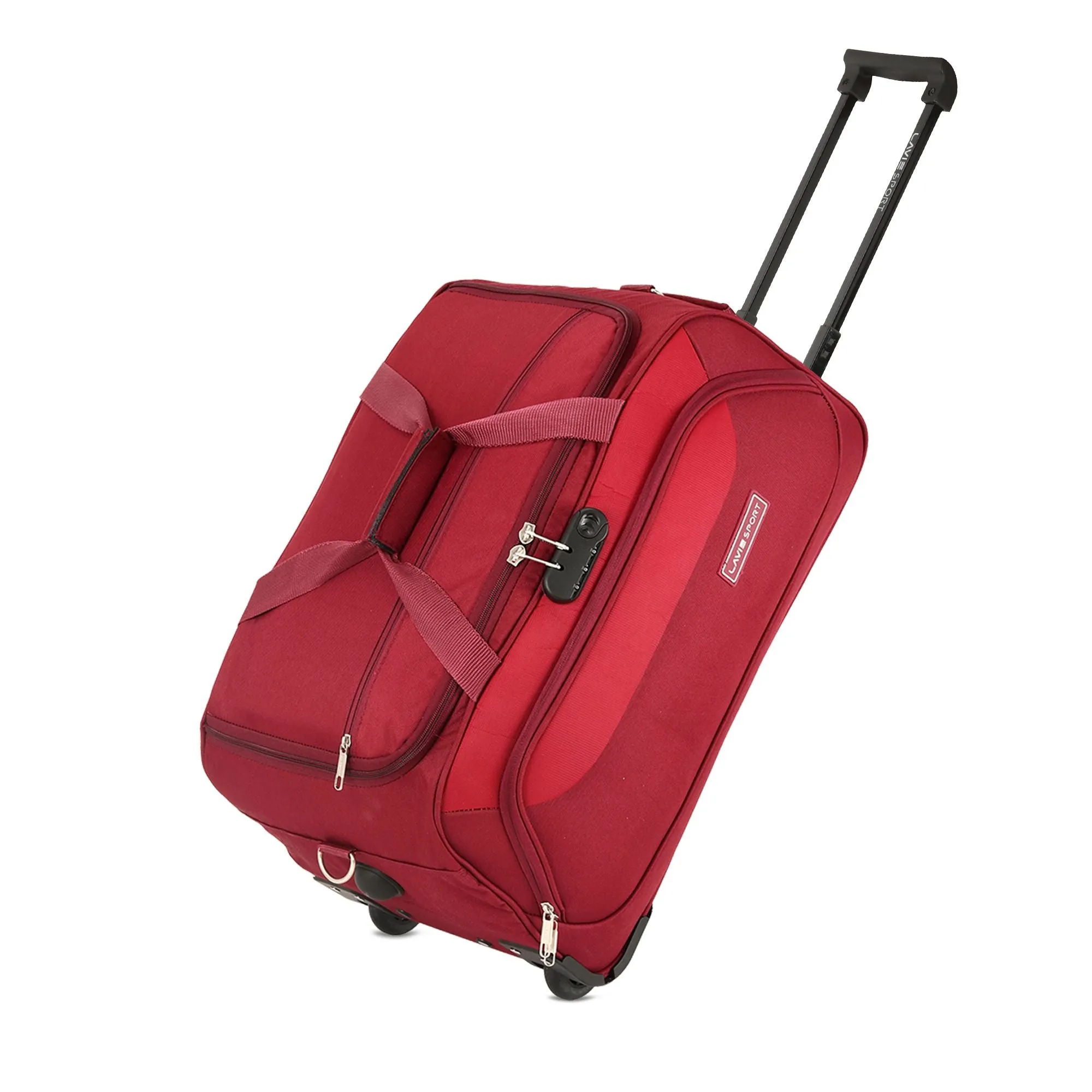 Lavie Sport 57 cms Anti-theft Sage Wheel Duffle Bag | Maroon