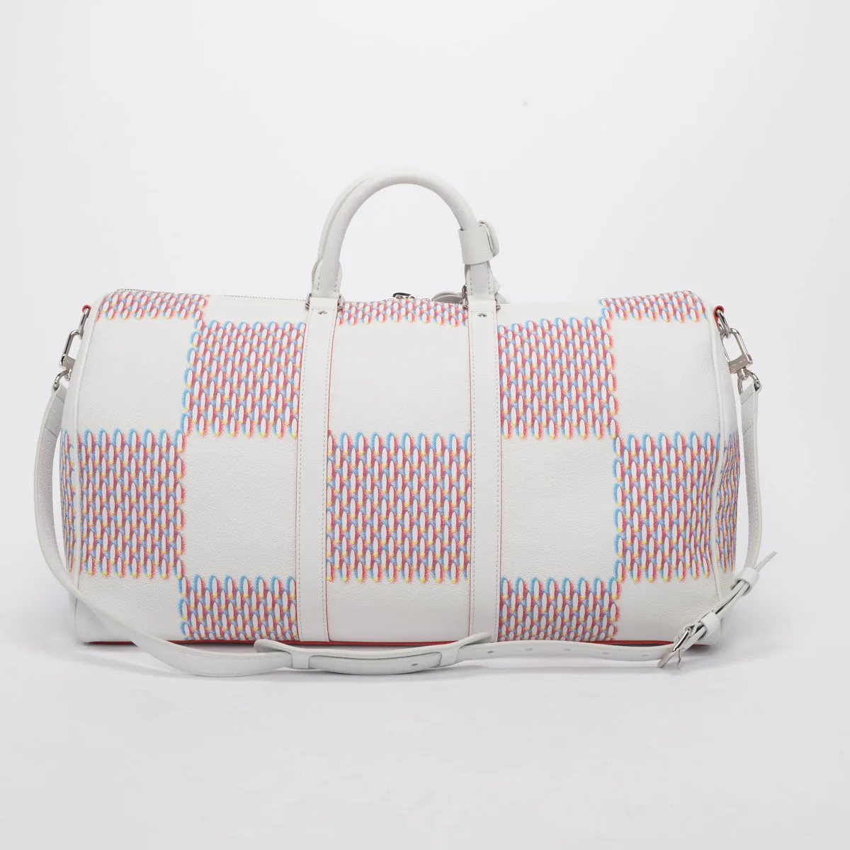 Louis Vuitton White Spray Damier Keepall Bandouliere 50