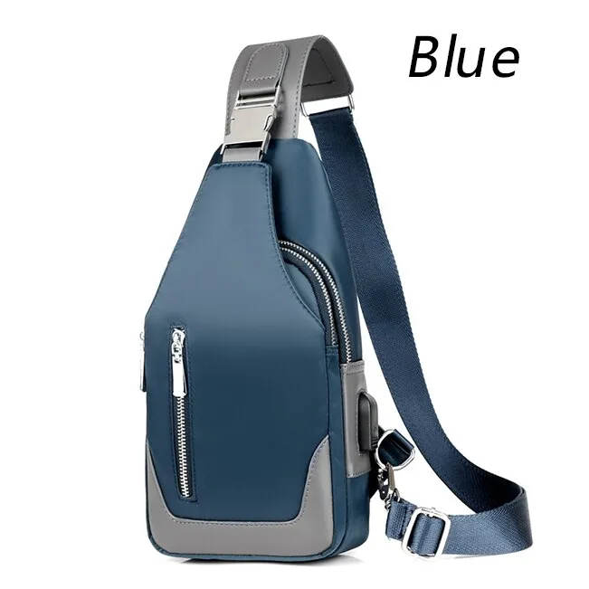 Men USB Charging Multilayer Shoulder Crossbody Bags