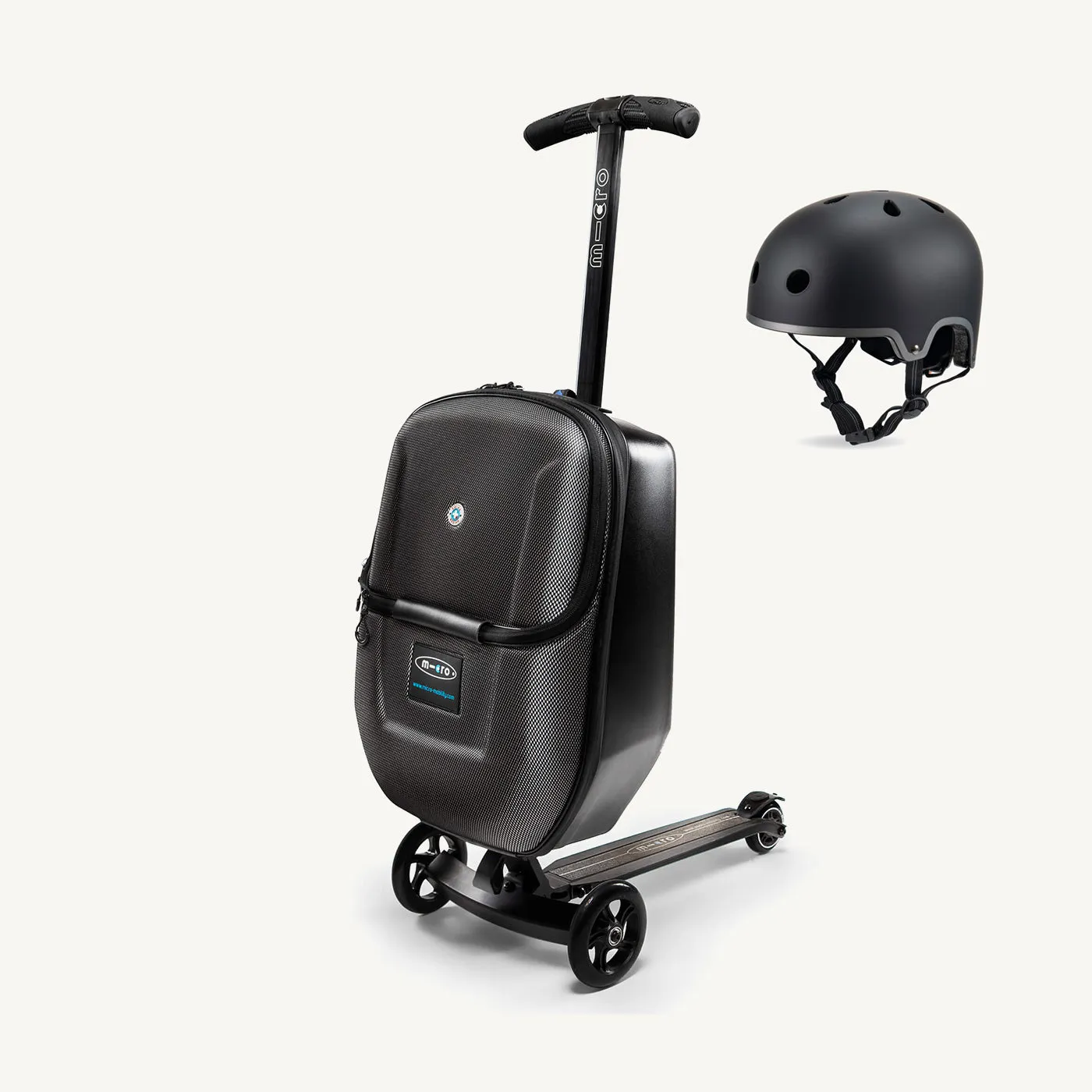 Micro Scooters Luggage Scooter Suitcase for Kids & Adults - Black