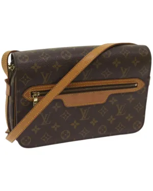 Monogram Shoulder Bag with Flap Closure and Chain Strap