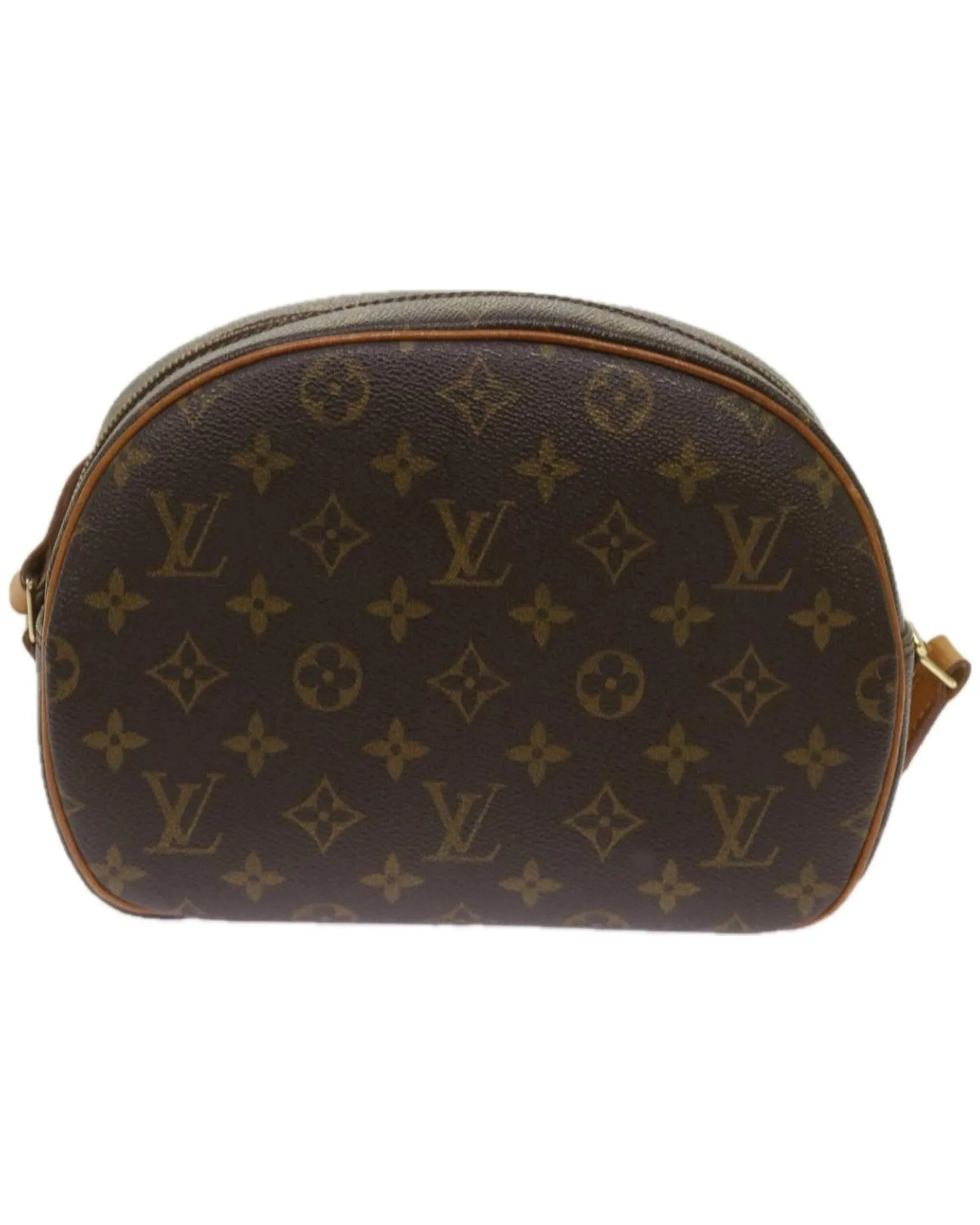 Monogram Shoulder Bag with Flap Closure and Multiple Compartments