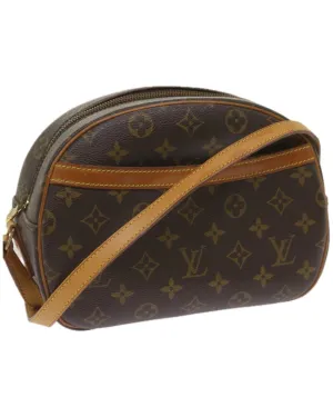 Monogram Shoulder Bag with Flap Closure and Multiple Compartments