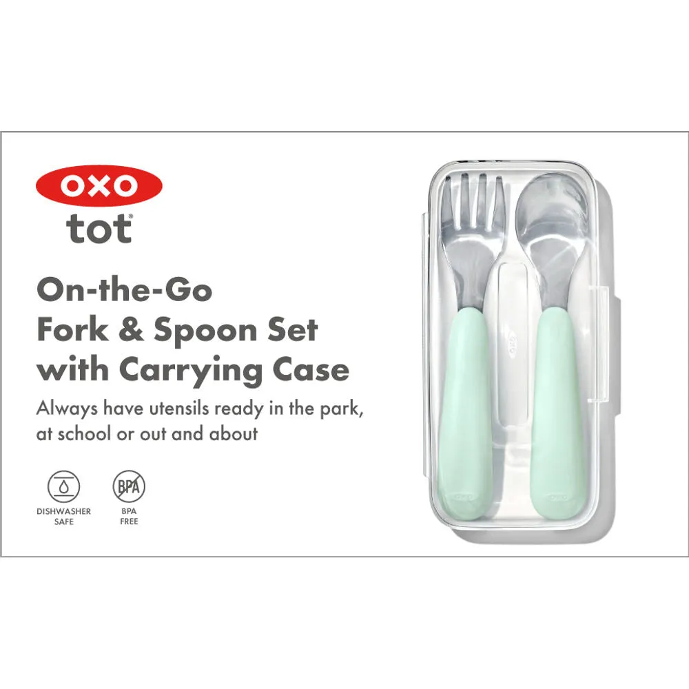 OXO Tot On-The-Go Fork And Spoon Set - Opal