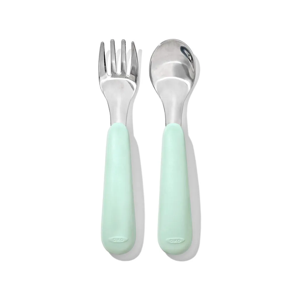 OXO Tot On-The-Go Fork And Spoon Set - Opal