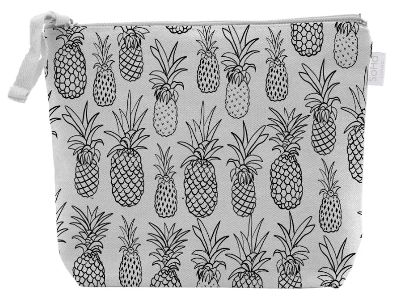 Pineapple Outline Cosmetic Bag, Large