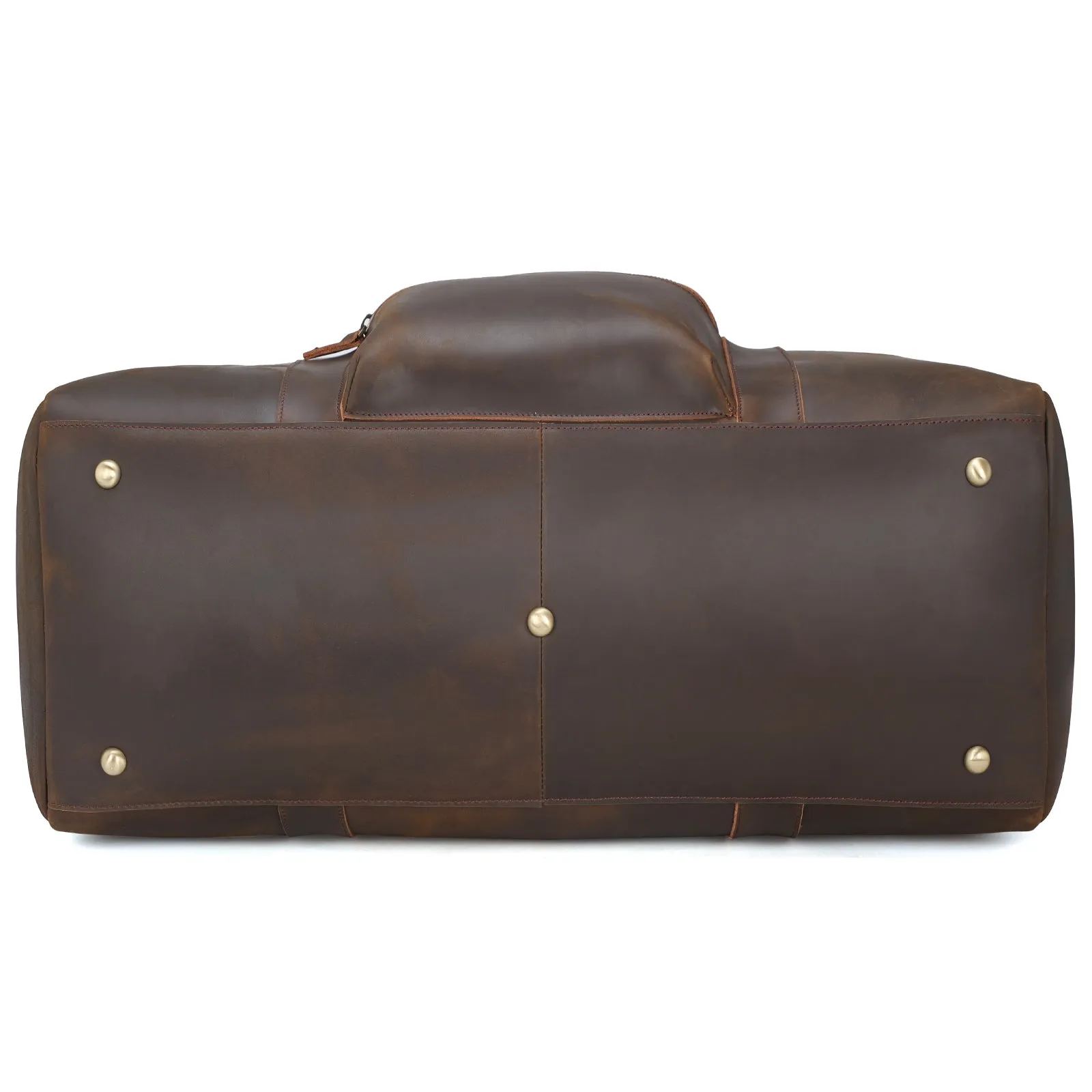 Polare 23'' Vintage Full Grain Cowhide Leather Weekender Duffle Bag Overnight Travel Carry on Duffel Bag For Men