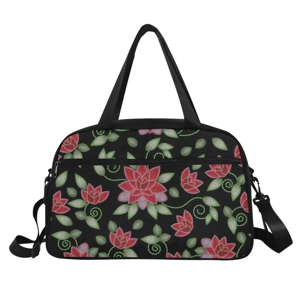 Red Beaded Rose Weekend Travel Bag