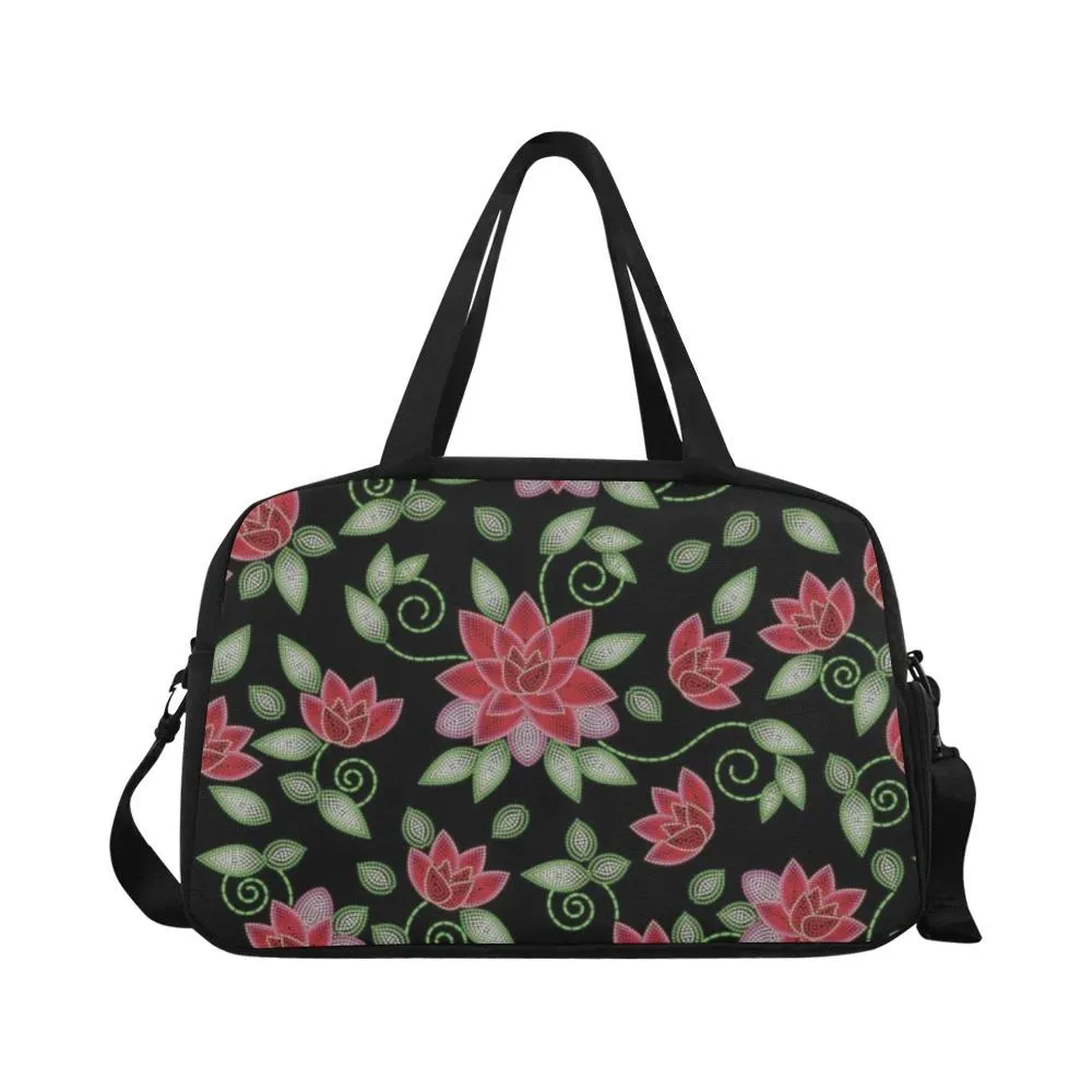 Red Beaded Rose Weekend Travel Bag