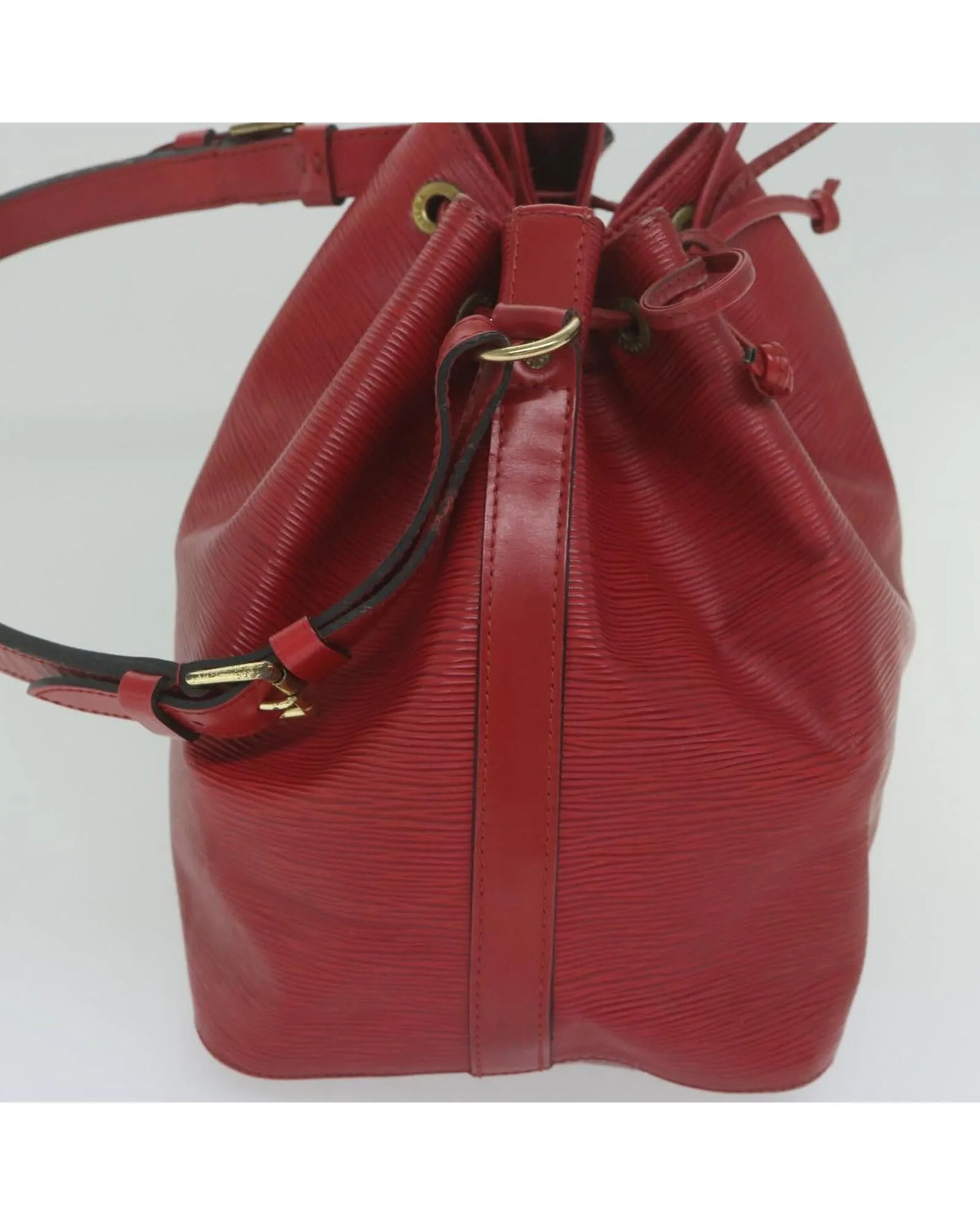 Red Epi Leather Shoulder Bag with Adjustable Strap - Authentic LV