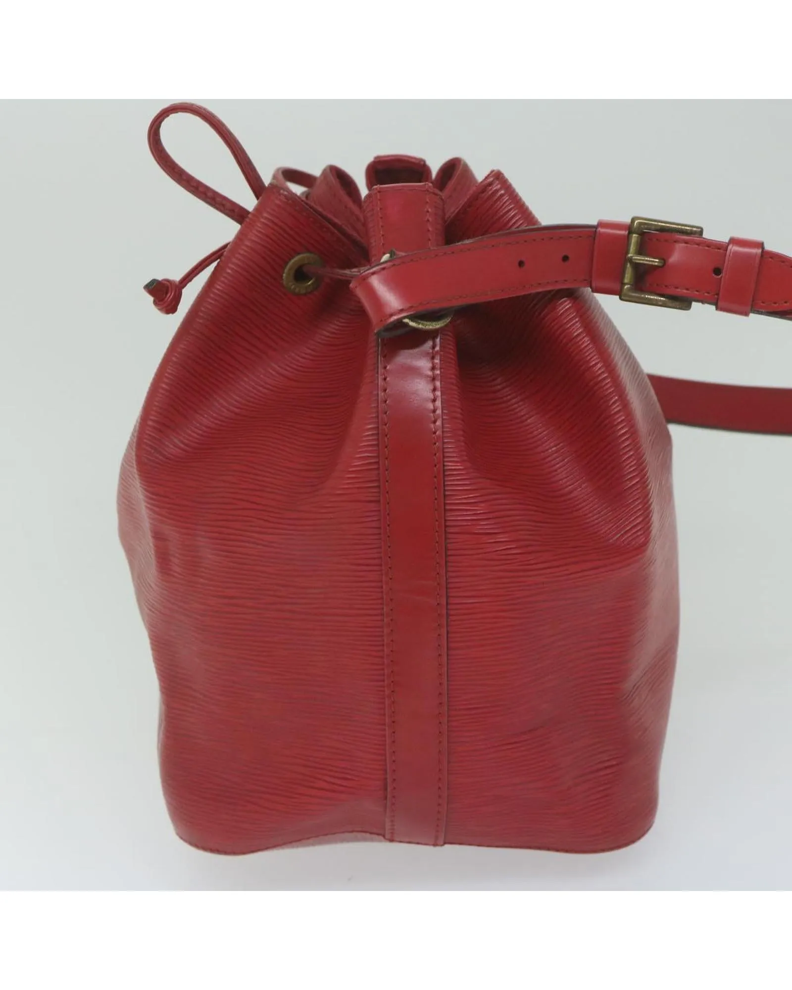 Red Epi Leather Shoulder Bag with Adjustable Strap - Authentic LV