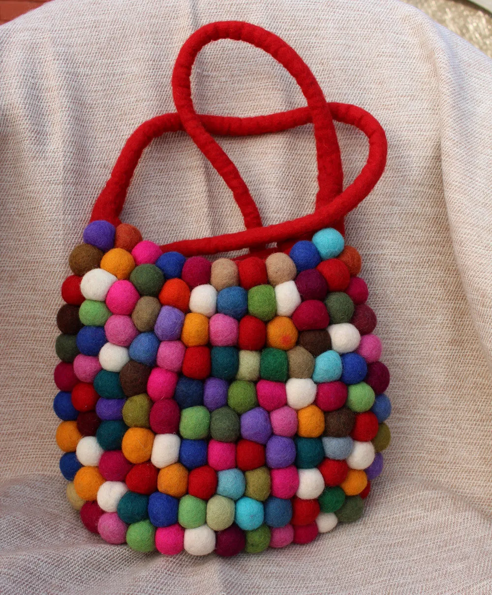 Red Felt Gumball Shoulder Bags