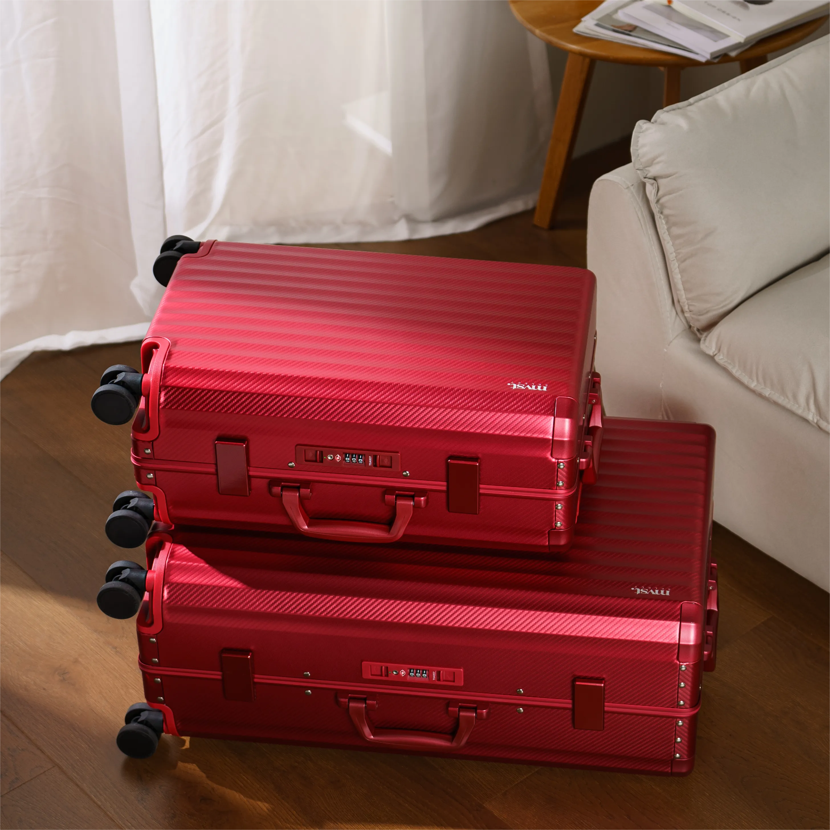 SPACE Aluminum Suitcase Red