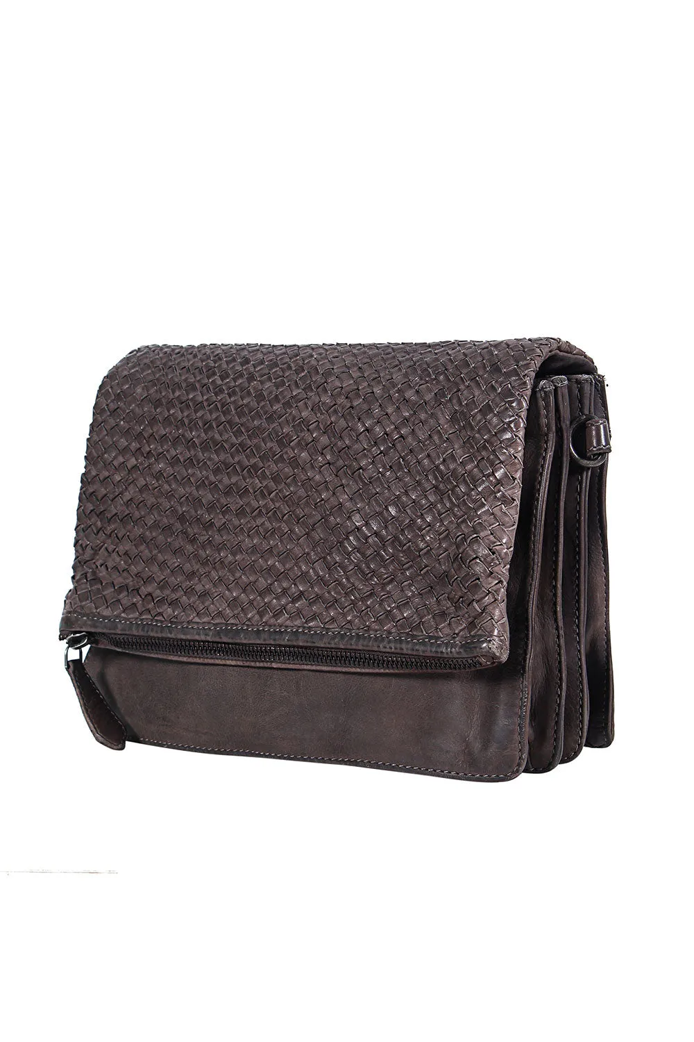 Strasbourg Basket Weave Flapover Shoulder Bag