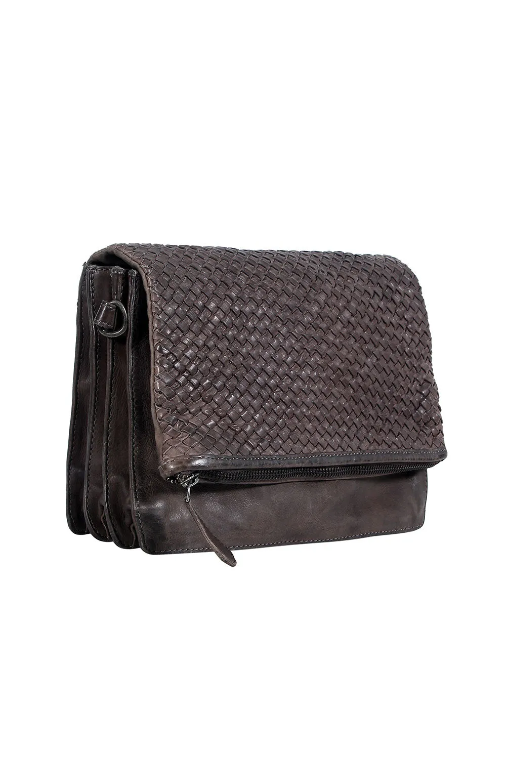 Strasbourg Basket Weave Flapover Shoulder Bag