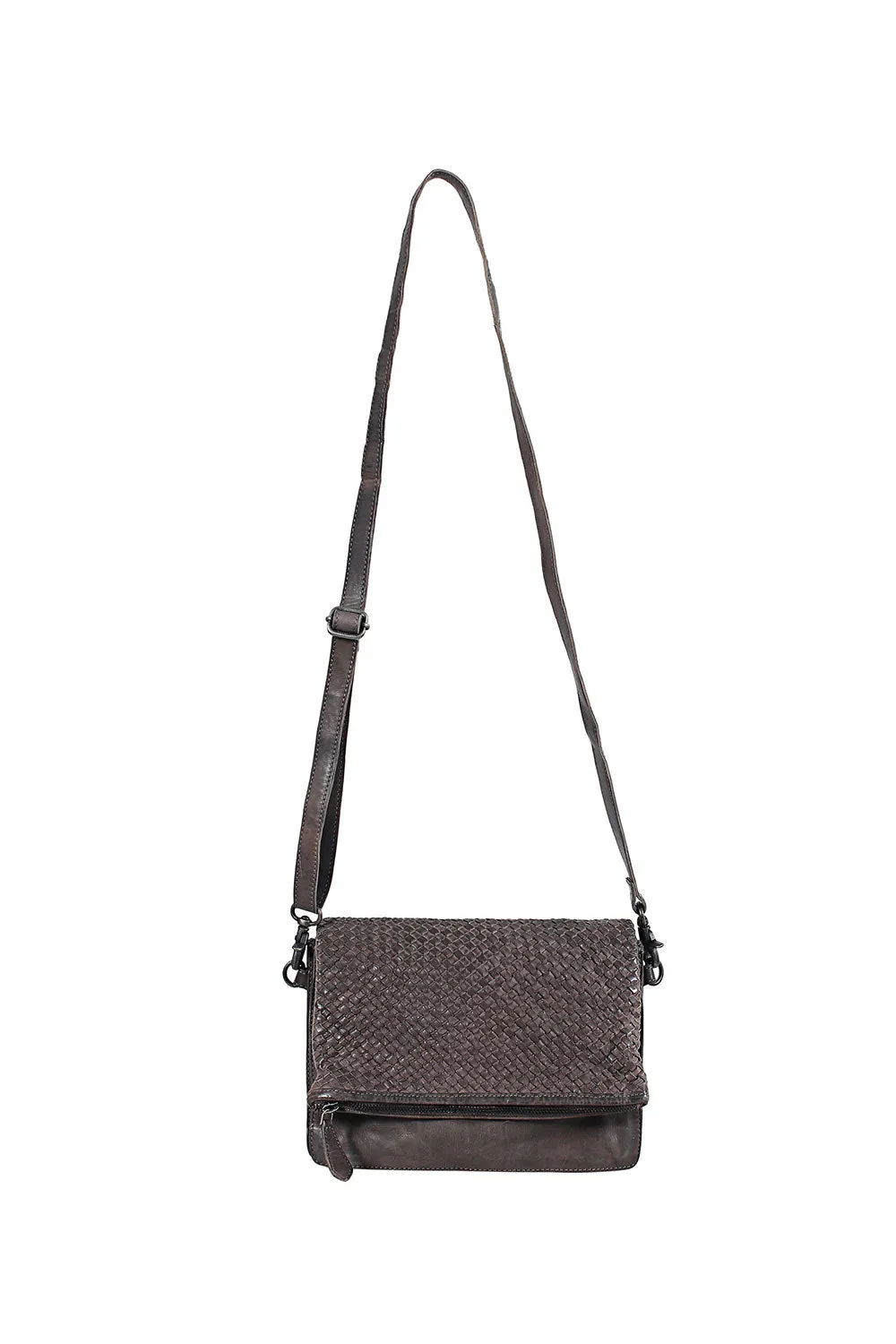 Strasbourg Basket Weave Flapover Shoulder Bag