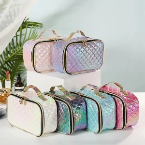 Stylish and Durable Holographic Cosmetic Bag Organizer