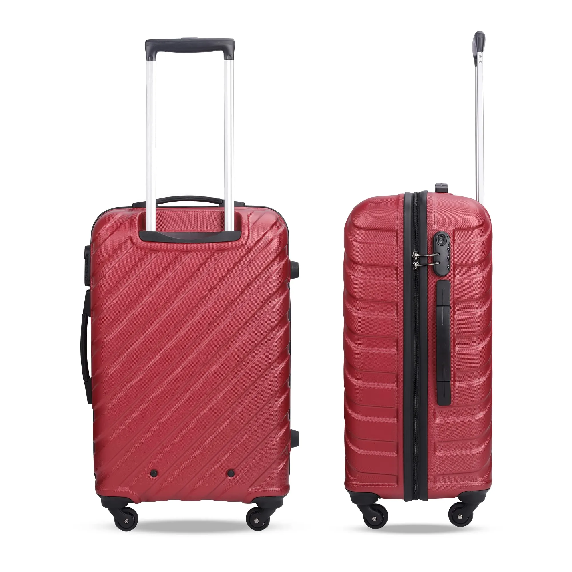 THE CLOWNFISH Armstrong Luggage ABS Hard Case Suitcase Four Wheel Trolley Bag- Red (Medium size, 65 cm- 24 inch)