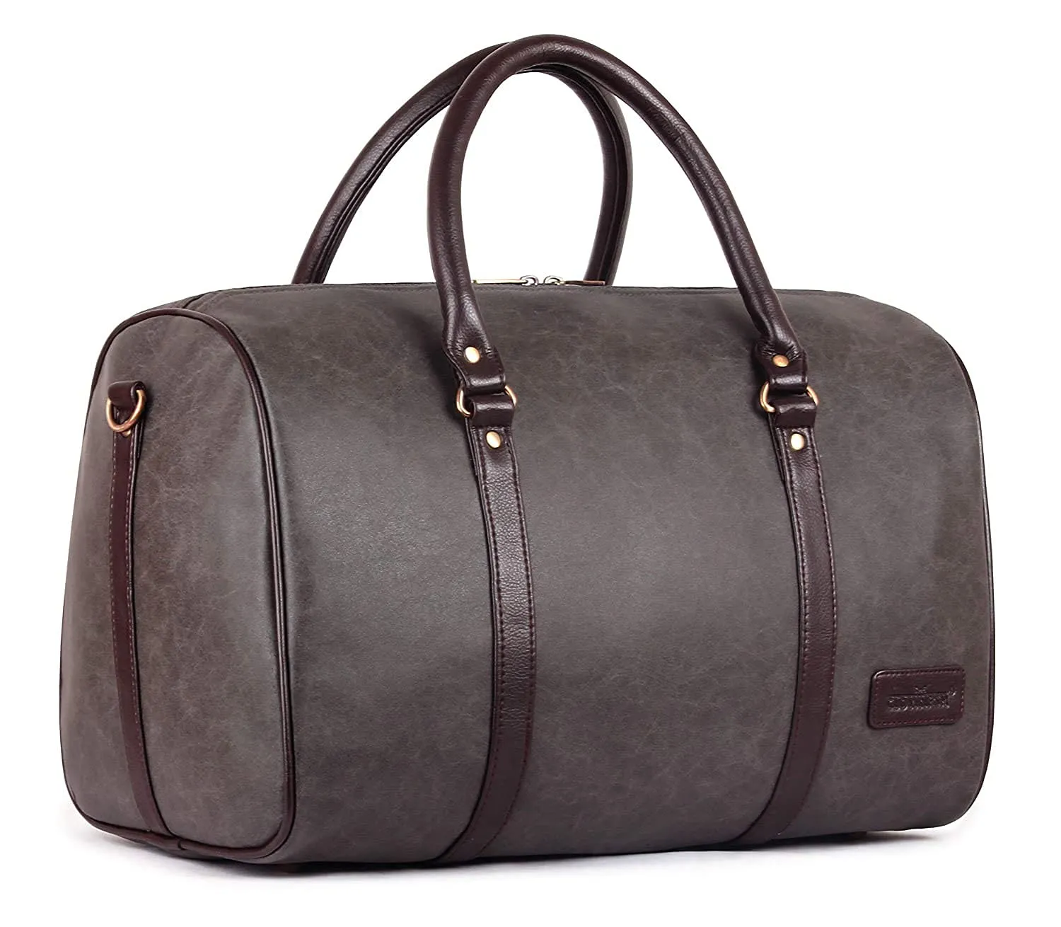 The Clownfish Grey Textured Leatherette Stylish & Spacious Weekender Duffle Bag for Bags for Travelling Duffle Bags for Travel Duffel Bag