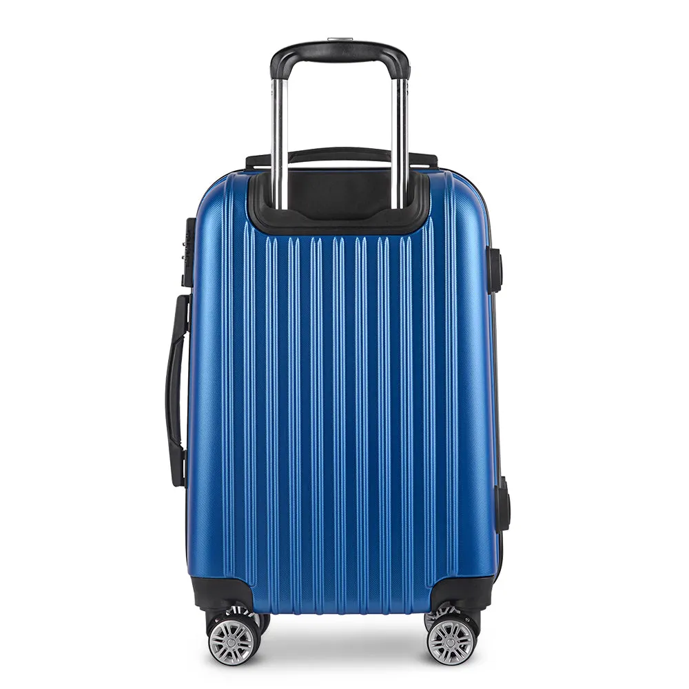 Wanderlite 28" Luggage Trolley Travel Suitcase Set TSA Lock Hard Case Shell Blue