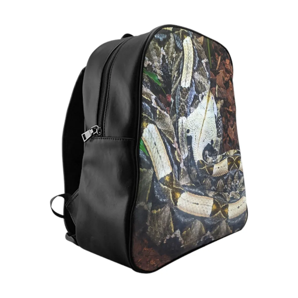 White Black Snake School Backpack