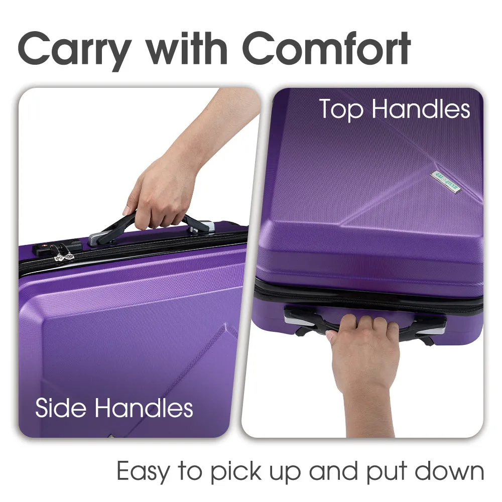 ZUNI 2PCS Luggage Suitcase Trolley Set Travel TSA Lock Storage Hard Case Purple